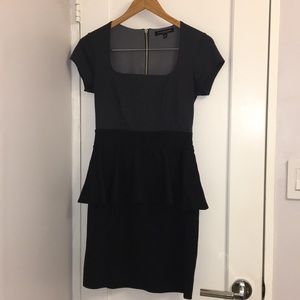 Green Envelope Grey and Black Peplum Dress.